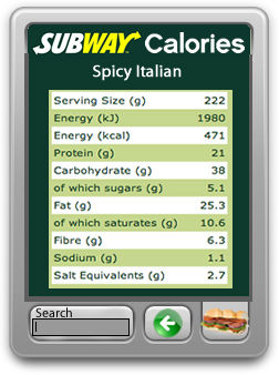 Find Subway Spicy Italian  Calories & Nutrition Facts - MySubwayInfo
